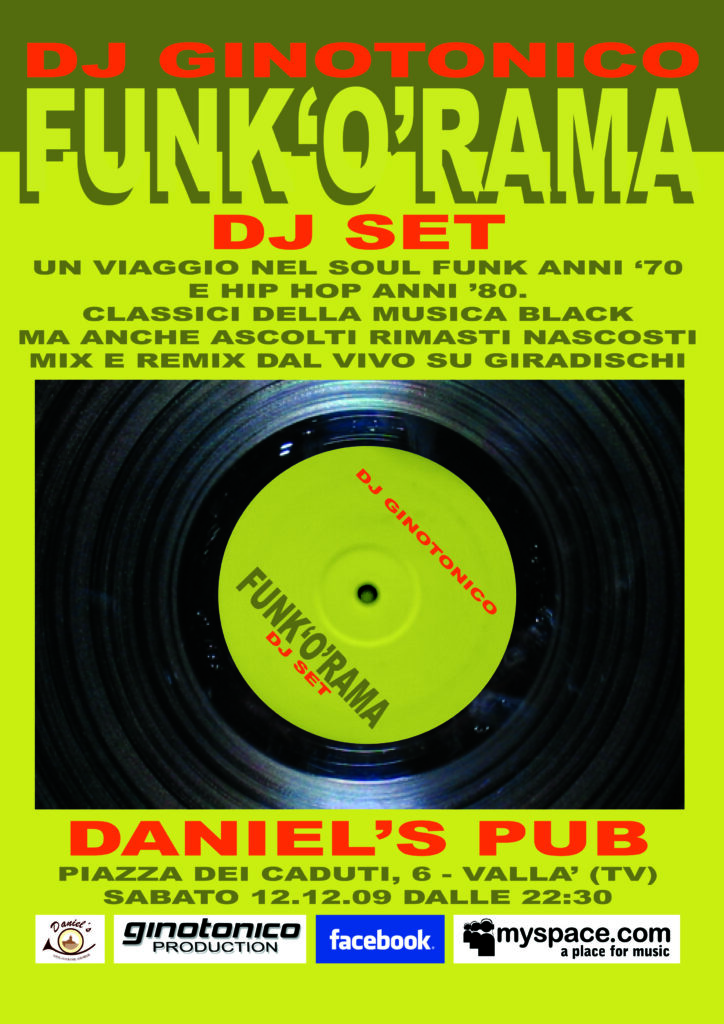 The flyer of an event with Dj Gino Tonico performing